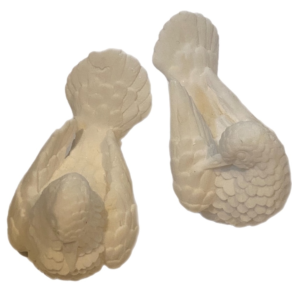 Italian Alabaster White DOVES Artisan Created In Italy Beautiful Decor